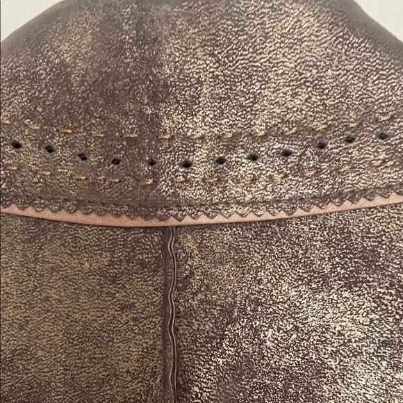 Pamela McCoy Leather Bronze Trench Coat - Picture 9 of 13